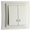 Выключатель проходной двухклавишный механизм бел. Mono Electric Despina/ Larissa 500-001923-111