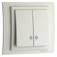 Выключатель проходной двухклавишный механизм бел. Mono Electric Despina/ Larissa 500-001923-111