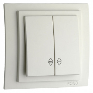 Выключатель проходной двухклавишный механизм бел. Mono Electric Despina/ Larissa 500-001923-111