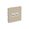 Компьютерная розетка RJ-45 без шторки, кат.6А двойная, KANT, ванильный марципан
