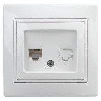 Розетка Plano 1-303-01 информационная RJ45 IP20 белый Intro Б0027621