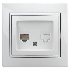 Розетка Plano 1-303-01 информационная RJ45 IP20 белый Intro Б0027621