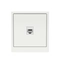 Компьютерная розетка RJ-45 без шторки, кат.6А одинарная,KANT, белая магнолия