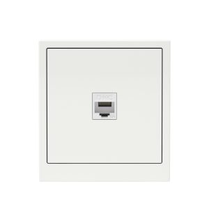 Компьютерная розетка RJ-45 без шторки, кат.6А одинарная,KANT, белая магнолия
