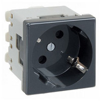Розетка Simon CONNECT, скрытый монтаж, с заземлением, графит, K11-14
