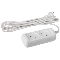 Удлинитель 2х1.5м без зазeмл. 6А IP20 UX(6)-2-1.5m ПВС 2х0.75 ЭРА Б0028346