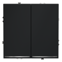 Выключатель встраиваемый VOLTUM S70 двухклавишный с подсветкой 10А, (графит)