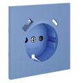 Накладка для розетки с заземлением и защитными шторками, с USB AC, S70 деним
