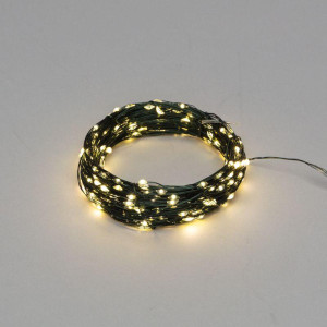 Гирлянда Роса 30м 300LED тепл. бел. IP20 230В с контроллером провод зел. Neon-Night 303-276