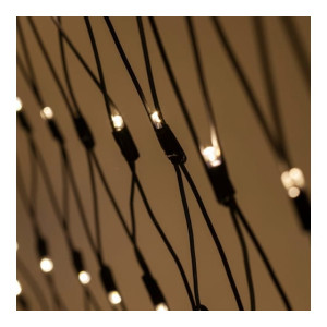 Гирлянда светодиодная Сеть 1.5х2м 150LED тепл. бел. IP65 220В бел. мерцание провод черн. каучук Эра Б0051895