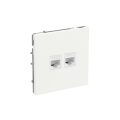 Компьютерная розетка RJ-45 без шторки, кат.5е двойная, KANT, белая магнолия
