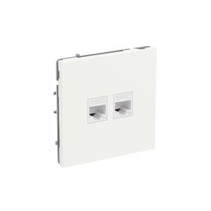 Компьютерная розетка RJ-45 без шторки, кат.5е двойная, KANT, белая магнолия