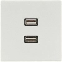 Розетка 2xUSB Jung LS 990, скрытый монтаж, светло-серый, MALS1153LG