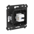 Розетка компьютерная 1-м СП Avanti Черный матовый RJ45 кат.6 без шторок механизм DKC 4412693