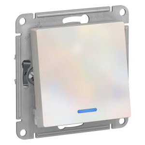 ATLASDESIGN 1-клавишный ПЕРЕКЛЮЧАТЕЛЬ с подсветкой, сх.6а, 10АХ, механизм, ЖЕМЧУГ ATN000463