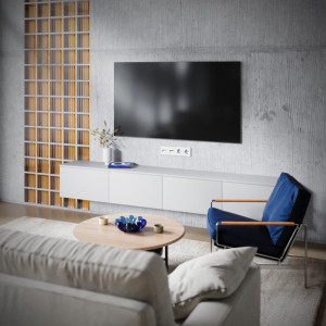 Розетка телевизионная встраиваемая VOLTUM S70 TVRJ45 кат. 6, белый матовый