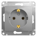 GLOSSA РОЗЕТКА с заземлением без шторок, 16А, механизм, АЛЮМИНИЙ GSL000343