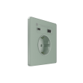 Systeme Infinity, Розетка СУ с ЗК и зар.устр.USB АС 20Вт 250В, 16А, защит.шторки, Таежное утро