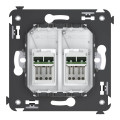 Розетка двойная RJ-45 кат.5e Avanti Белое облако DKC 4400464