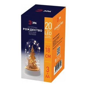Светильник декоративный новогодний Рождество EGNDS-04 тепл. бел. 20 LED h=18см 3хАА IP20 Эра Б0051937