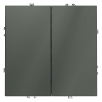 Выключатель встраиваемый VOLTUM S70 двухклавишный 10А, (титан)