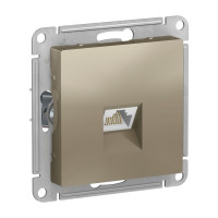 ATLASDESIGN РОЗЕТКА компьютерная RJ45 кат. 6A, механизм, ШАМПАНЬ ATN000586