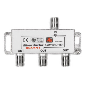 Делитель ТВ краб х3+4шт.F BOX 5-1000 МГц Silver Rexant 05-6102