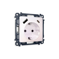 MA210010 Комплект механизма электрической розетки ALFA Жемчуг 2USB AC 20W быстрая зарядка сз QUANT AP2100, VM160 AMBRELLA VOLT