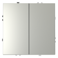 Выключатель с самовозвратом встраиваемый VOLTUM S70 двухклавишный 10А, (сталь)