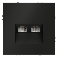 Розетка компьютерная встраиваемая VOLTUM S70 двойная RJ45RJ45 кат.6, черный матовый