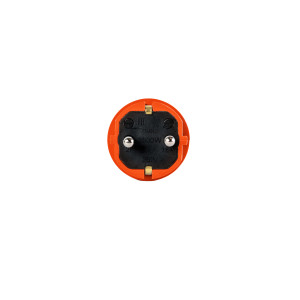 Вилка прямая каучук 2P+PE 250V 16А IP44 оранжевая DYNEL