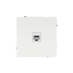 Компьютерная розетка RJ-45 без шторки, кат.5е одинарная, KANT, белая магнолия