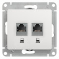 GLOSSA РОЗЕТКА двойная компьютерная RJ45+RJ45 кат. 5e, механизм, БЕЛЫЙ GSL000185KK