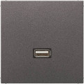 Розетка HDMI+USB Jung LS METAL, скрытый монтаж, антрацит, MAAL1122AN