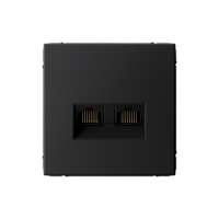 ARTGALLERY РОЗЕТКА двойная компьютерная RJ45+RJ45, кат. 5е, механизм, КАРБОН GAL001085