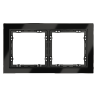 Рамка стеклянная VOLTUM S70 на 2 поста, (черный,стекло)