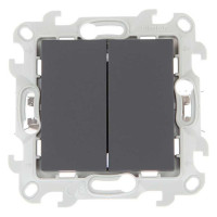 Выключатель 2-кл. 1п 2мод. СП Simon 24 10А IP20 Push&Go механизм графит Simon 2420398-038