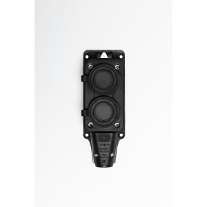 Розетка (колодка) двухместная с крышками каучук черная 2P+PE 250V 16А IP54 DYNEL