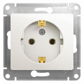 GLOSSA РОЗЕТКА с заземлением без шторок, 16А, механизм, ПЕРЛАМУТР GSL000643