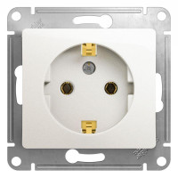 GLOSSA РОЗЕТКА с заземлением без шторок, 16А, механизм, ПЕРЛАМУТР GSL000643