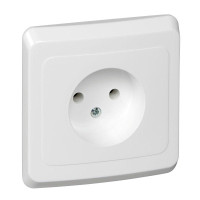 ЭТЮД С/У РОЗЕТКА без заземления без шторок, 16А 250B, БЕЛЫЙ PC16-001B