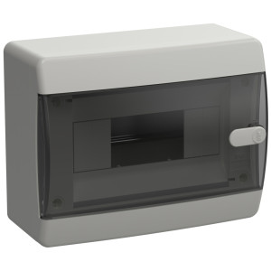 UNION Compact Корпус пластиковый ЩРН-П-8 IP41 черная прозрачная дверь IEK