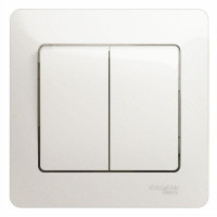 GLOSSA 2-клавишный ВЫКЛЮЧАТЕЛЬ, сх.5, 10АХ, в сборе, ПЕРЛАМУТР GSL000652