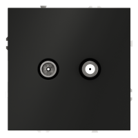 Розетка телевизионная встраиваемая VOLTUM S70 оконечная TV+SAT, (черный матовый)