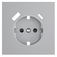 Накладка для розетки с заземлением и защитными шторками, с USB AC, S70 серый
