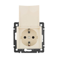Механизм розетки 1-м СП Valena 16А IP21 2PE с заземл. защ. шторки с крышкой на винтах сл. кость Leg 774322