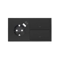 Simon 100 Черный матовый Кит 2 поста, фронт. Накладка на 1 розетку Schuko с з/у USB SC + 2 клавиши выключателей