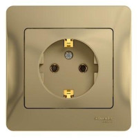 GLOSSA РОЗЕТКА с заземлением без шторок, 16А, в сборе, ТИТАН GSL000442