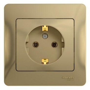 GLOSSA РОЗЕТКА с заземлением без шторок, 16А, в сборе, ТИТАН GSL000442