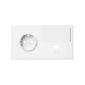 Simon 100 Белый матовый Кит 2 поста, фронт. Накладка на 1 розетку Schuko (справа) + 1 з/у USB SC + 1 клавиша выключателя